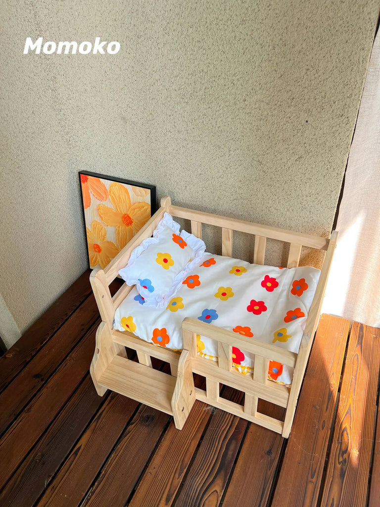 Royal Solid Wood Pet Throne Year-Round Luxury Bed for Teddies and Bichons Non-Toxic Safe Kitty Castle SnUgly Secure Comfort Zone