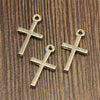 20pcs Charms Hollow Lovely Cross Antique Bronze Silver Color Pendants DIY Crafts Making Findings Handmade Tibetan Jewelry