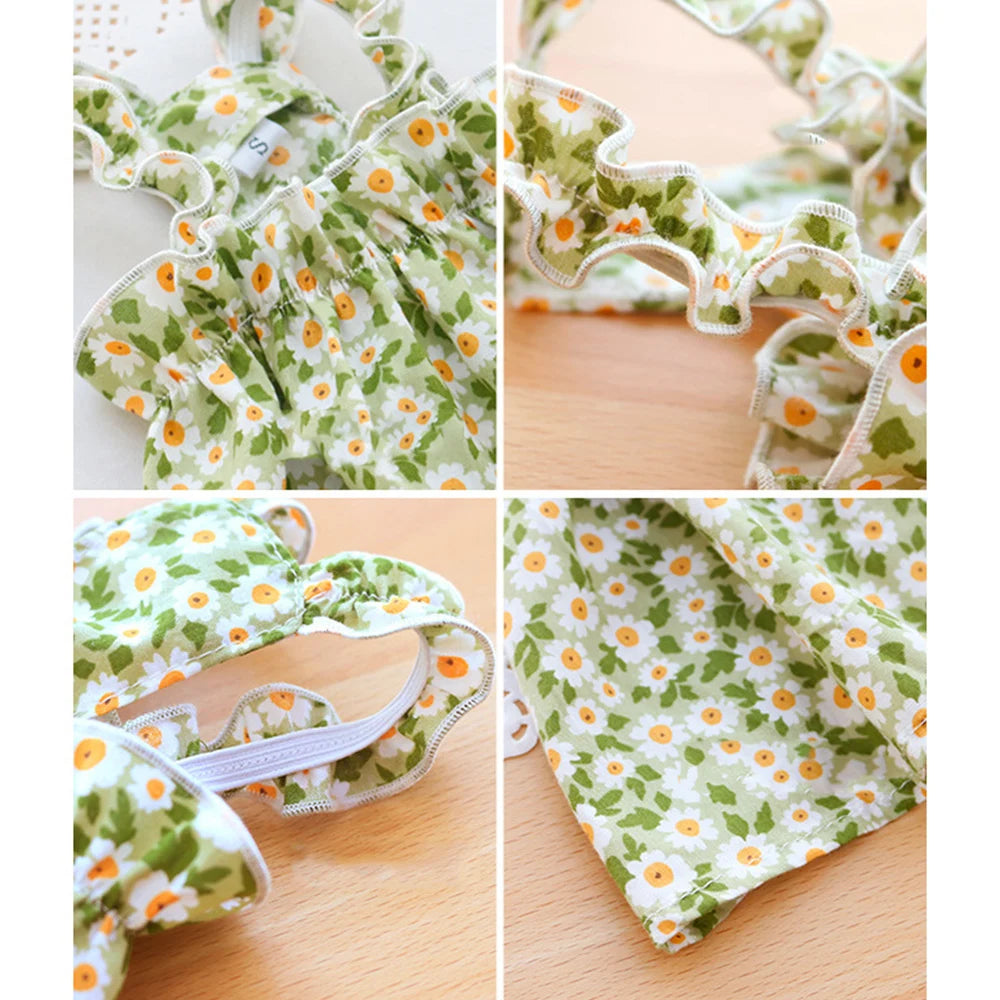 Summer Cotton Sphynx Cat Suspender Skirt Love Flower Pet Princess Dresses for Cats Gotas Katten Kedi Dog Dress mascotas Clothes