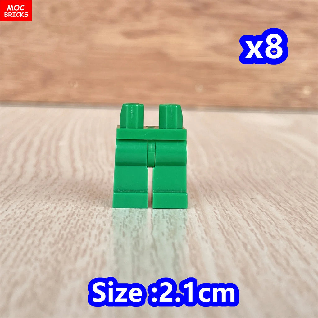8pcs/lot MOC Bricks Blank Pants legs Body Wear Figure Accessory Assembled Building Blocks Toy Kids Plastic Dolls