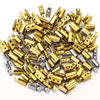 50pcs Stainless Crimp End Beads Caps Leather Cord Clip Tip Fold Crimp Bead Bracelet Connectors for Jewelry Making Bulk Wholesale