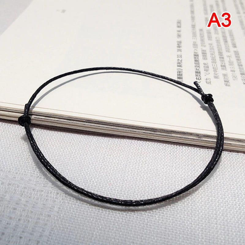 Rope Anklet for Men & Women – Adjustable Black & Red Summer Barefoot Bracelet Jewelry