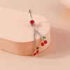 Fashion Fruit Cherry Belly Button Rings Sexy Navel Rings Belly Piercing Body Jewelry for Women Girl Party Holiday Jewelry Gifts