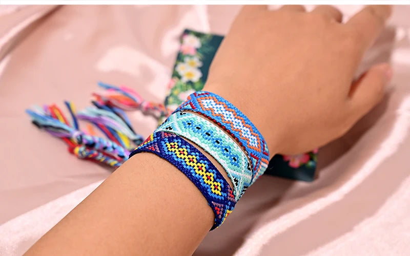 12 Colors Bohemia Friendship Tassel Bracelet for Women Fashion Cotton Rope Weaveing Summer Beach Boho Girl Bracelets