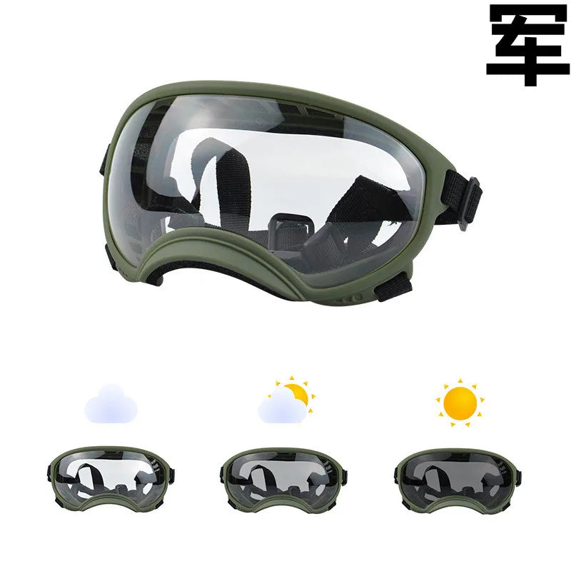 Color changing pet glasses, dog goggles, size dog sunglasses, snow glasses, UV resistant dog sunglasses