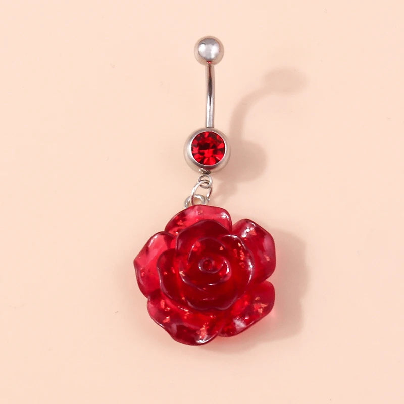 Fashion Fruit Cherry Belly Button Rings Sexy Navel Rings Belly Piercing Body Jewelry for Women Girl Party Holiday Jewelry Gifts