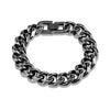 New Men's Vintage Grey Bracelet Stainless Steel Curb Cuban Link Chain Hiphop Trendy Handmade Jewelry For Brother Boyfriends Gift
