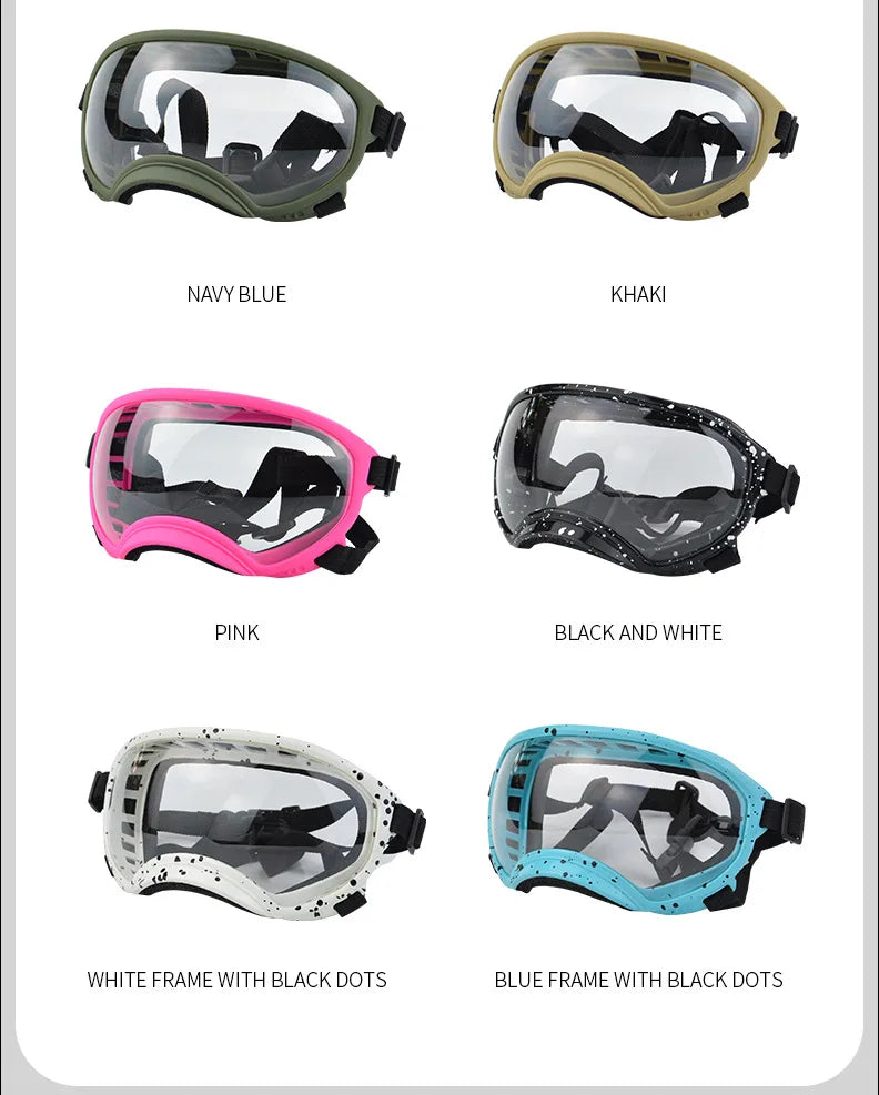 Color changing pet glasses, dog goggles, size dog sunglasses, snow glasses, UV resistant dog sunglasses