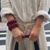 Boho Red Acrylic Resin Chunky Bangle Ring Set for Women on Hand Goth Geometric Charm Wide Hip Hop Metal Cuff Bangles Men Jewelry