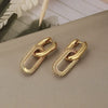 Retro Double Loop Drop Earrings – Gold Geometric Round Hoop Earrings for Women & Girls