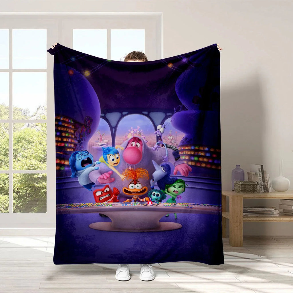 2024 New Inside Out 2 Plush Blanket Emotional Figures Summer Winter Flannel Blanket Soft Cozy Throw Sofa Bed Kids Birthday Gift