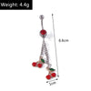 Fashion Fruit Cherry Belly Button Rings Sexy Navel Rings Belly Piercing Body Jewelry for Women Girl Party Holiday Jewelry Gifts