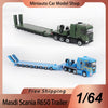 In Stock Masdi 1:64 Scania R650 Transport Vehicle Flatbed Trailer Alloy Miniature Diecast Model Trailer Car Model Custom Toys