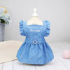Spring Summer Dog Dress for Small Kitten Dogs Clothes Puppy Letters Embroidered Jean Strap Dresses Chihuahua Skirts Pet Costumes