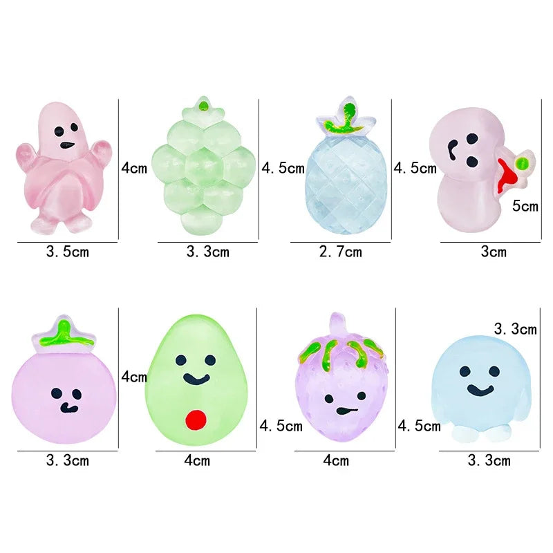 5/10PCS Mini Transparent Fruit Mochi Squishy Stress Relief Toys for Kids Birthday Party Favors Prizes Guest Gifts