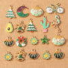 10pcs/Lot Random Mix Animal Charms Enamel Heart Flower Pendants for Jewelry Making DIY Earrings Necklace Craft Supplies