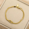 Skyrim Double Snake Chain Love Knot Necklace Women Stainless Steel Gold Color Minimalist Clavicle Chain Choker Jewelry Gift