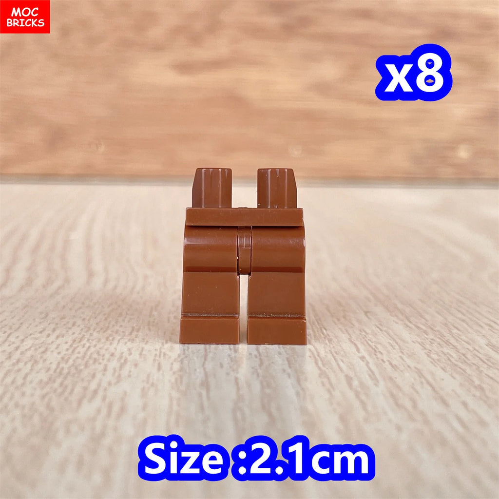 8pcs/lot MOC Bricks Blank Pants legs Body Wear Figure Accessory Assembled Building Blocks Toy Kids Plastic Dolls