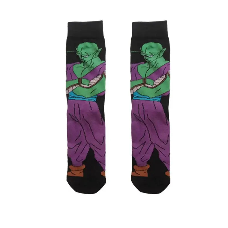 New 1 pair of Bandai cartoon men's and women's socks cartoon personality skateboard socks anime mid tube cotton neutral socks