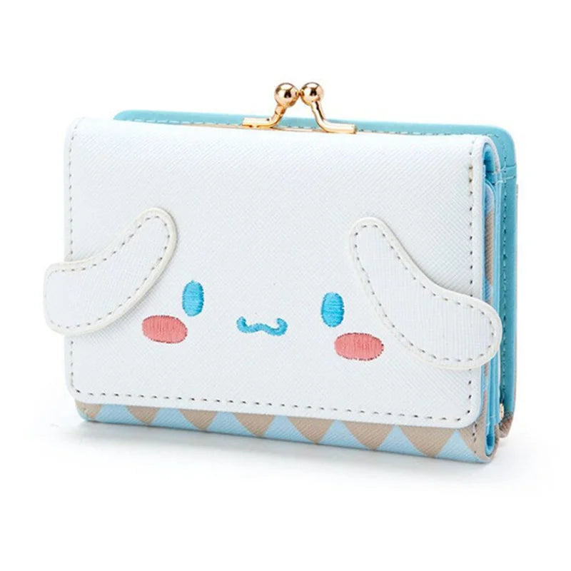 MINISO Kawaii Hello Kitty Wallet Keychains Sanrio Pochacco My Melody ACGN Cards Bag Kuromi Coin Anime Bag