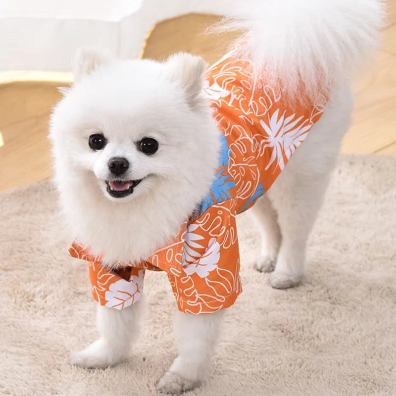 Summer Pet Clothes Hawaiian Style Pet Beach Dog Shirts Fashion Puppy Vest Coconut Print Cat Shirt Chihuahua Yorkies Pet Clothes