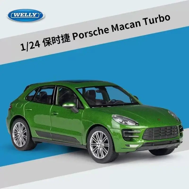 WELLY 1:24 Porsche Macan Turbo SUV Alloy Car Model Diecast Metal Vehicles Car Model High Simulation Collection Children Toy Gift