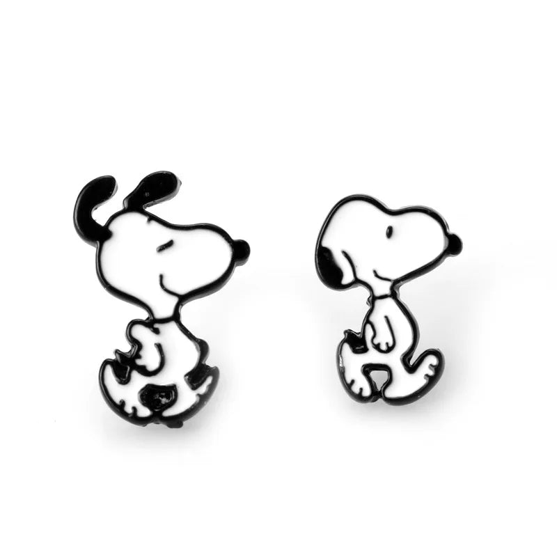 Cartoon Snoopy Women's Earrings Set Cartoon Cute Fashion Jewelry Earrings Hip Hop Creativity Funny Earrings Gifts