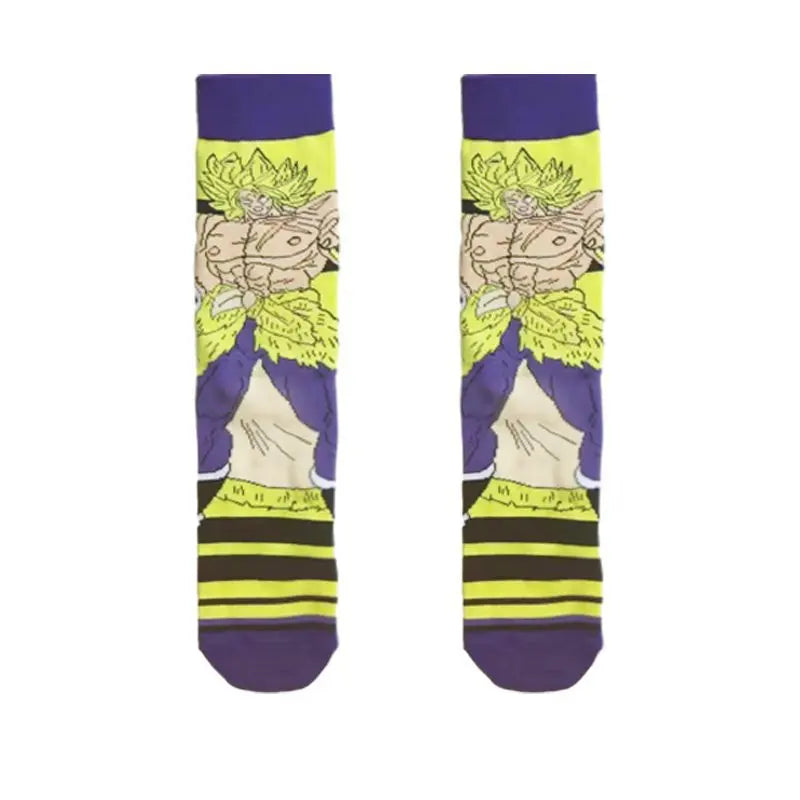 New 1 pair of Bandai cartoon men's and women's socks cartoon personality skateboard socks anime mid tube cotton neutral socks