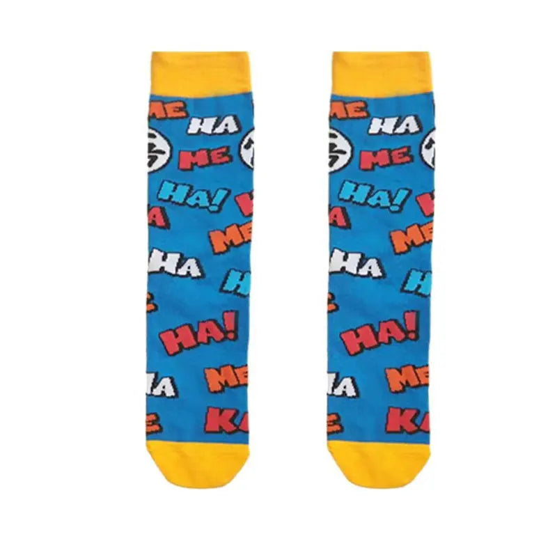 New 1 pair of Bandai cartoon men's and women's socks cartoon personality skateboard socks anime mid tube cotton neutral socks