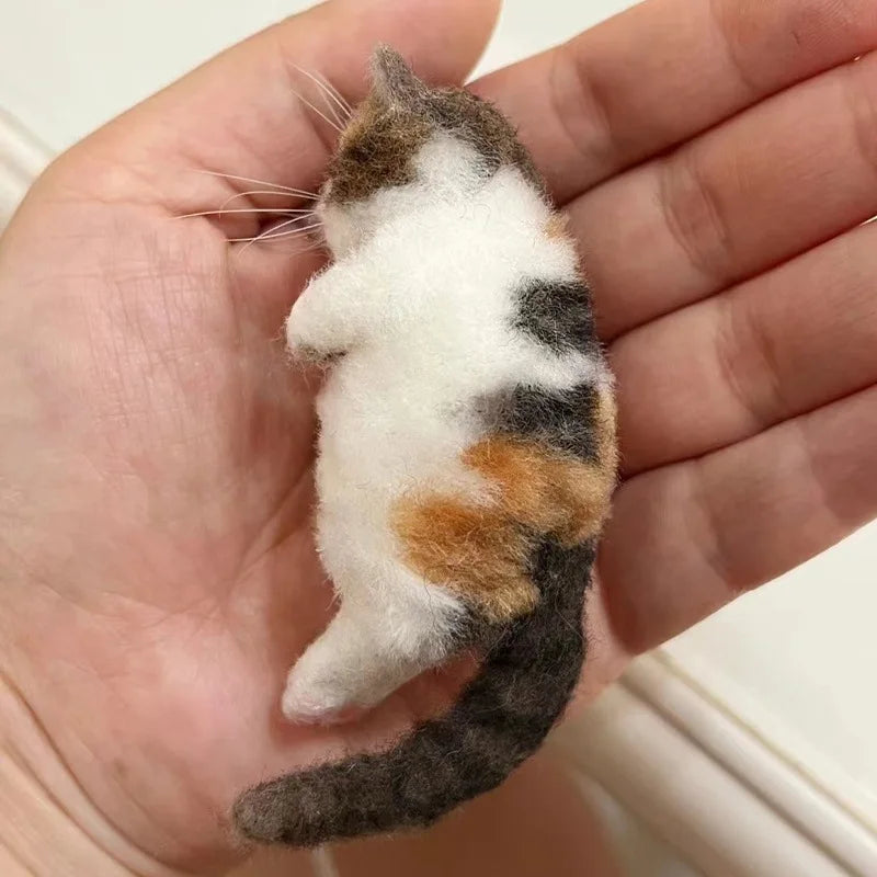 Cute Wool Needle Felting Kit Non-Finished Cat Handmade Wool Felting Material Package Doll Toy DIY Gift Needle Felting Tool Kit