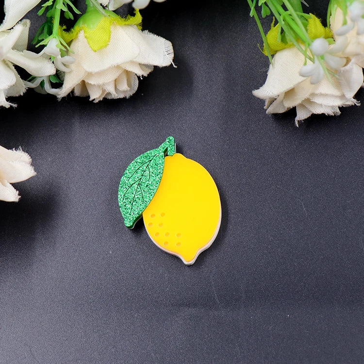 35mm Cute Pear Brooch (Safty Pin) Laser cut Acrylic Jewelry For Baby Girl Gift