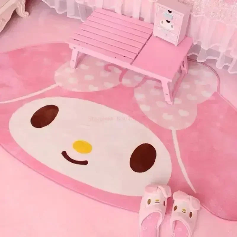 Saniro My Melody Carpet Kawaii Home Soft Fur Rugs Girls Bedroom Living Room Floor Mat Doormat Decoration Cartoon Gift