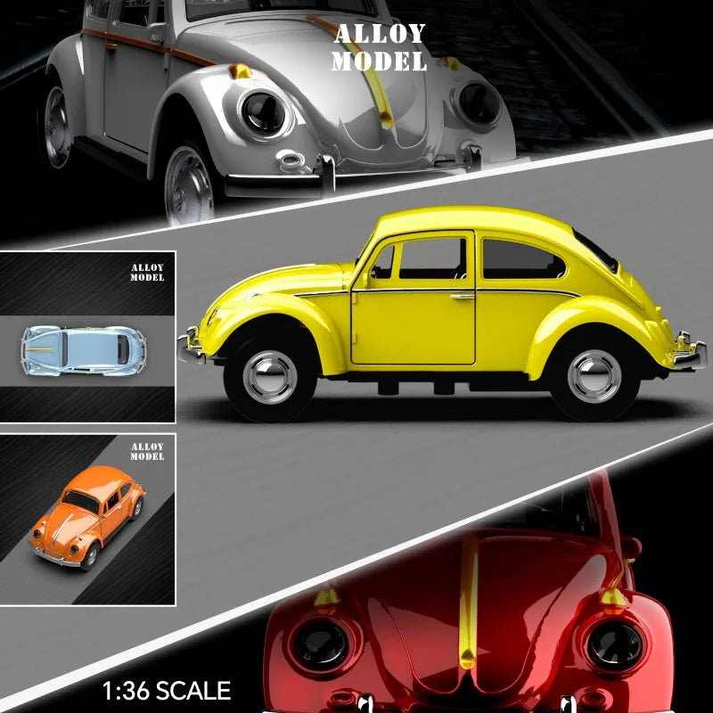 1/36 Scale Diecast Metal Pull Back Action Drives Car Forward Car Model Toy for Gift/Kids