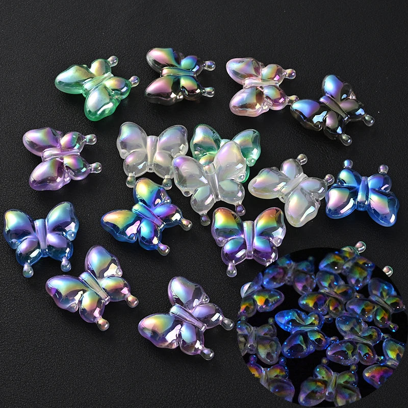 30Pcs Luminous Acrylic Beads 15mm Pentagram Loose Beads For Glow In The Dark Jewelry Making DIY Bracelet Necklace Earring