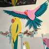Creative Art The Fauna Collection Macaw Parrots Building Blocks Wall Artwork for Living Room Home Office Decor Toy Gift 644pcs