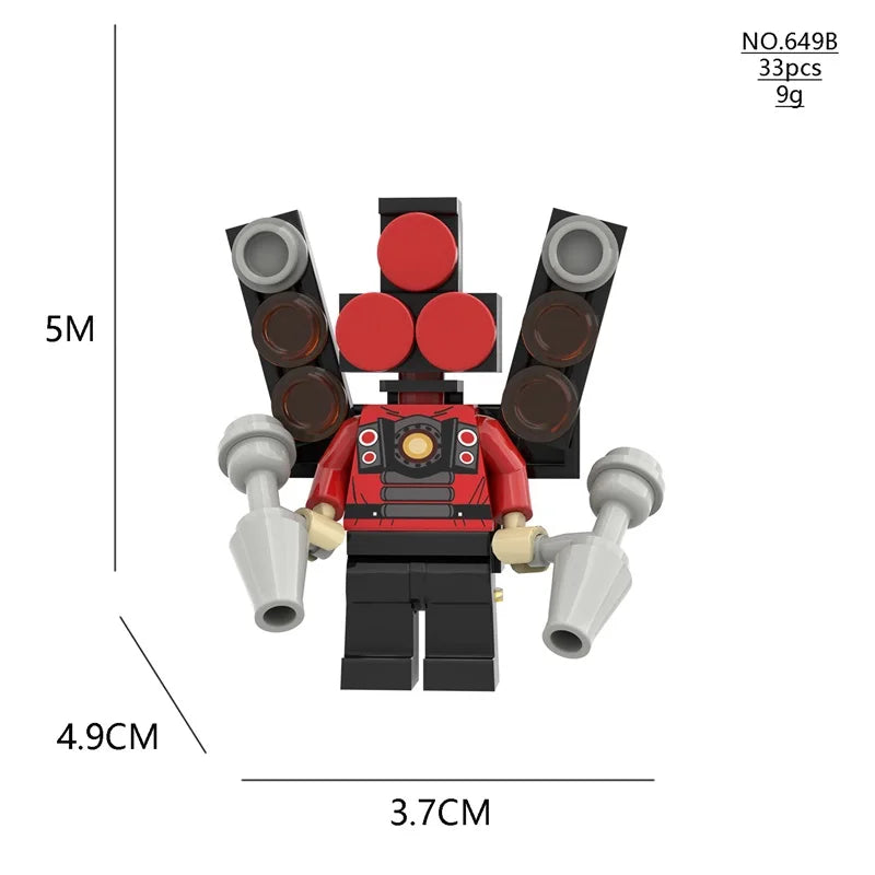 2024 New Skibidi Toilet Men vs. Monitor Building Blocks Super Titan TV Man Sound Man Children's Toy Birthday Building Block Gift