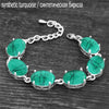 Vintage Oval Natural Jades Quartz Bracelet For Women Prong Natural Stone Amethysts Tiger Eye Lapis Lazuli Bracelets
