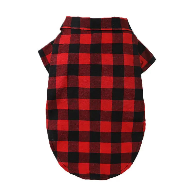 Classical Dog T-Shirts Bowtie Plaid Thin Summer Breathable Dog Clothes for Small Large Dogs Chihuahua Puppy Pet Cat Vest Yorkies
