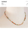 Yhpup Fashion Colorful Natural Stone Beads Chain Y2K Collar Necklace Tarnish Resistant High Quality Handmade Charm Jewelry Gift