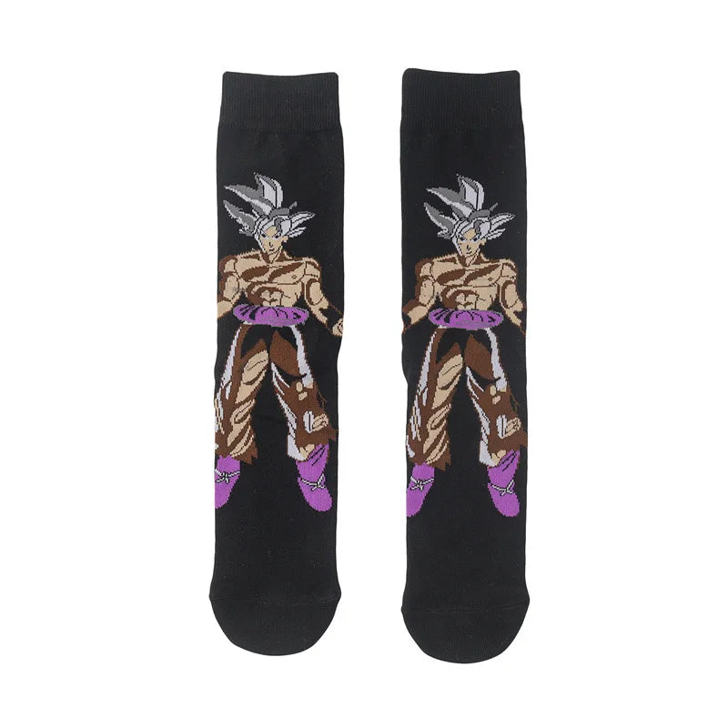 New 1 pair of Bandai cartoon men's and women's socks cartoon personality skateboard socks anime mid tube cotton neutral socks