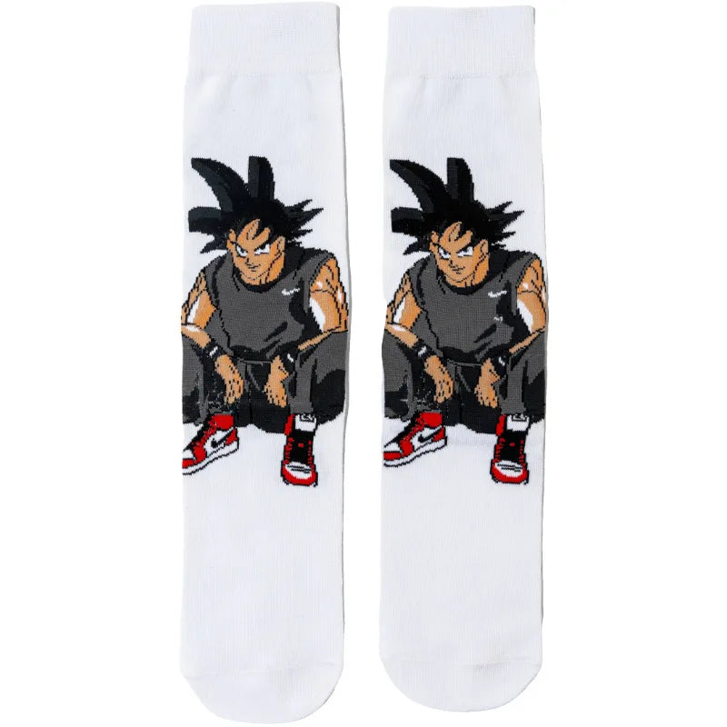 New 1 pair of Bandai cartoon men's and women's socks cartoon personality skateboard socks anime mid tube cotton neutral socks