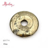 Natural Pyrite Donut Circle Round Silvers Gray Beads Stone For Necklace Pandant Earring Jewelry Making 1 Pcs 25/35/40mm