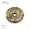 Natural Pyrite Donut Circle Round Silvers Gray Beads Stone For Necklace Pandant Earring Jewelry Making 1 Pcs 25/35/40mm