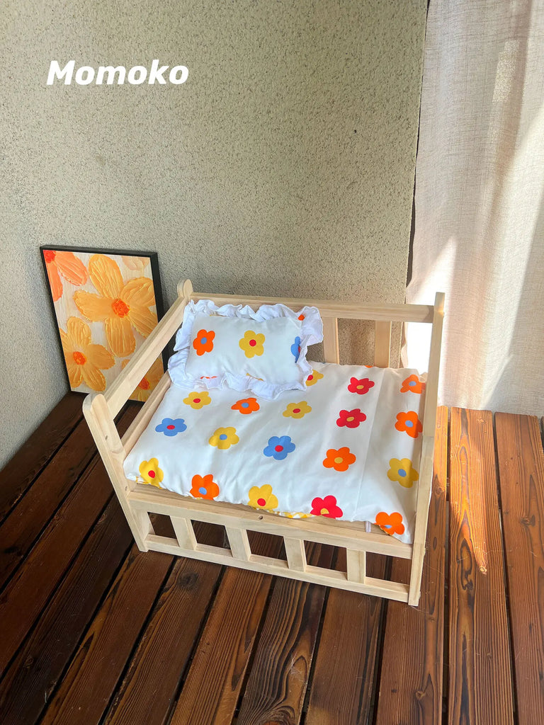 Royal Solid Wood Pet Throne Year-Round Luxury Bed for Teddies and Bichons Non-Toxic Safe Kitty Castle SnUgly Secure Comfort Zone
