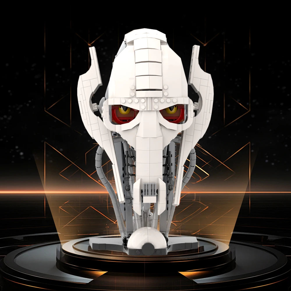 Gobricks MOC Space War General Grievous Helmet Building Blocks Model Battle Helmet Collection Bricks Assembly Toys Kids DIY Gift