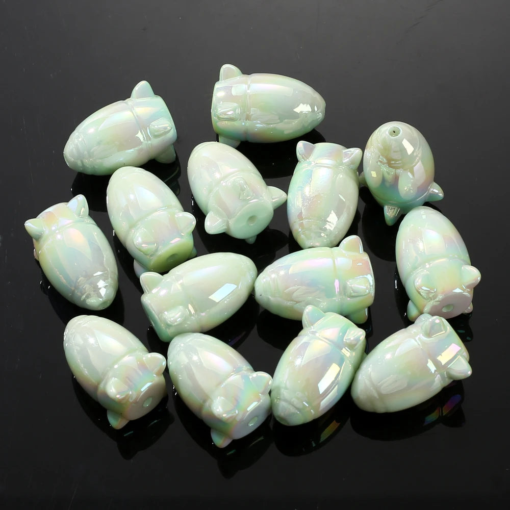 30Pcs Luminous Acrylic Beads 15mm Pentagram Loose Beads For Glow In The Dark Jewelry Making DIY Bracelet Necklace Earring