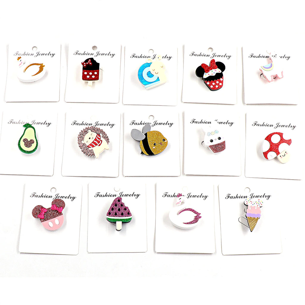 35mm Cute Pear Brooch (Safty Pin) Laser cut Acrylic Jewelry For Baby Girl Gift
