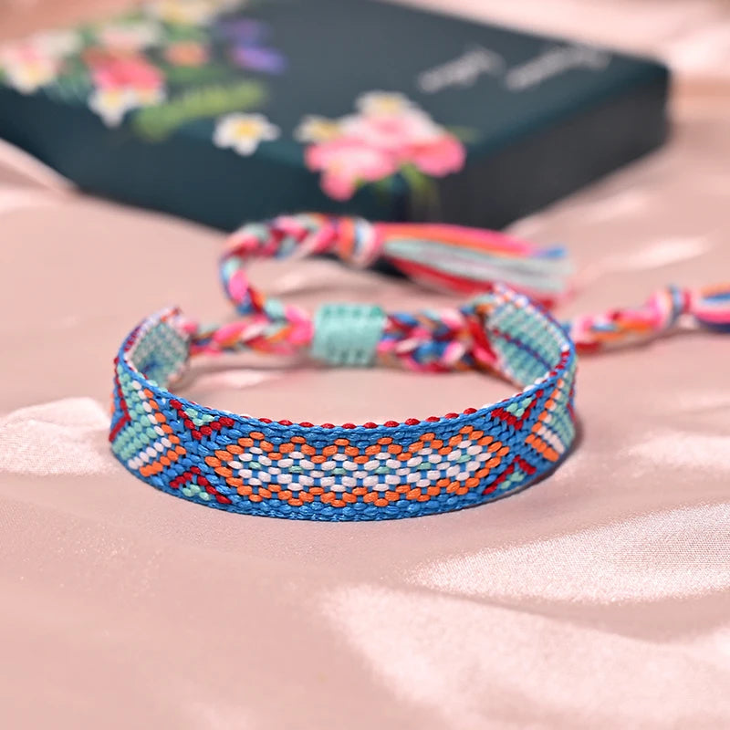 12 Colors Bohemia Friendship Tassel Bracelet for Women Fashion Cotton Rope Weaveing Summer Beach Boho Girl Bracelets