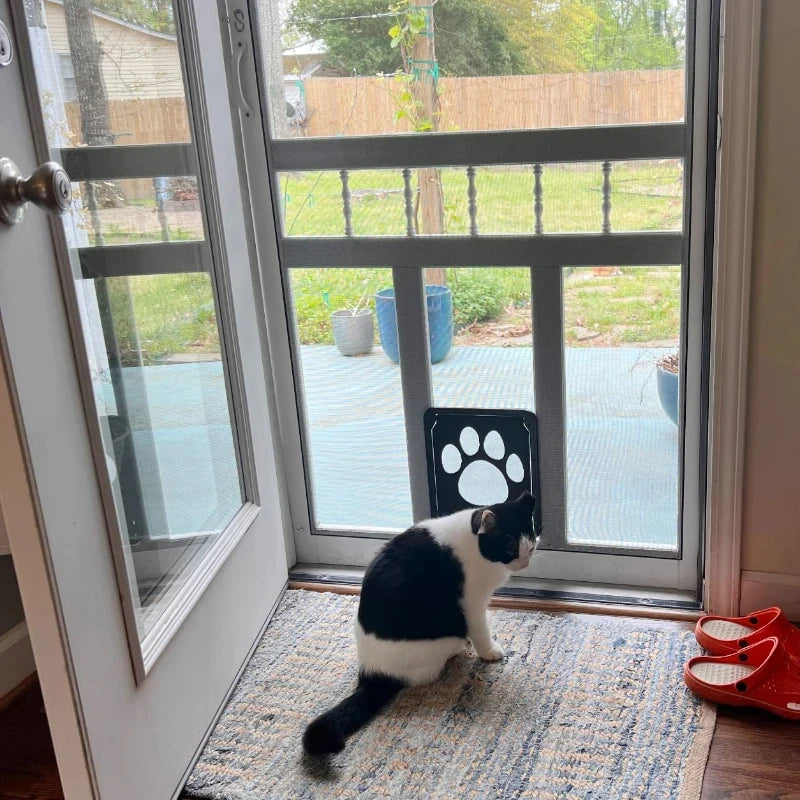 Large Small Dog and Cat Screen Door, Lockable Self-Closing Function, Sturdy Pet Door Easy Safe Freely Enter House Outdoor Window