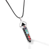 Men Vintage Rectangle Obsidian Pendent Necklace Natural Tiger Eye Labradorite Gem Leather Rope Braid Necklace Healing Jewelry